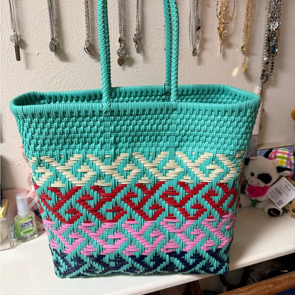 Maria Victoria Colorful Woven Tote Bag